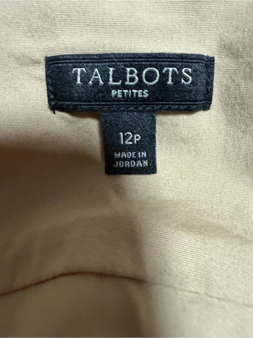 Talbots Petites Cotton Khaki Sleeveless Collared Shirt Dress Size 12P - Picture 5 of 6